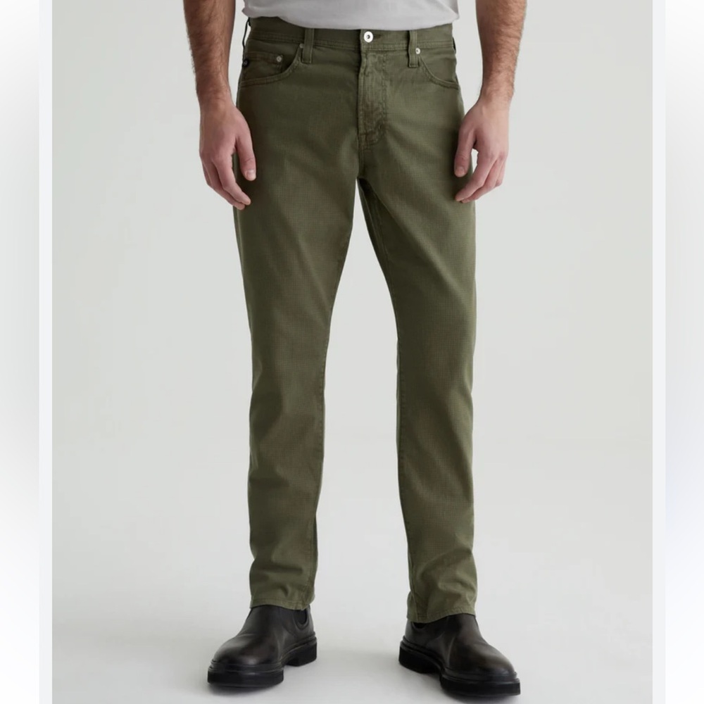 Ag Adriano Goldschmied The Everett Slim Striaght Pants Green 42 x 32 Men’s